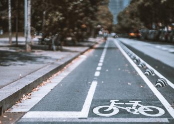 Bicycle lane road sign
