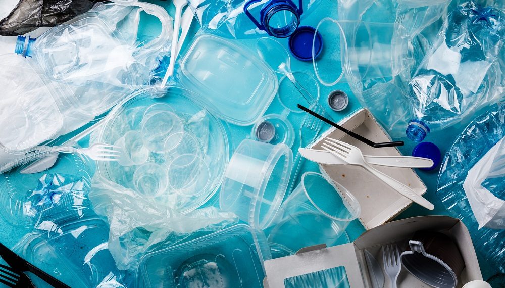 Recycle concept Separate Plastic Garbage waste collection bottles and containers