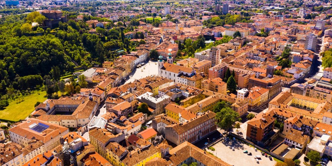 Aerial view of Gorizia, Italy