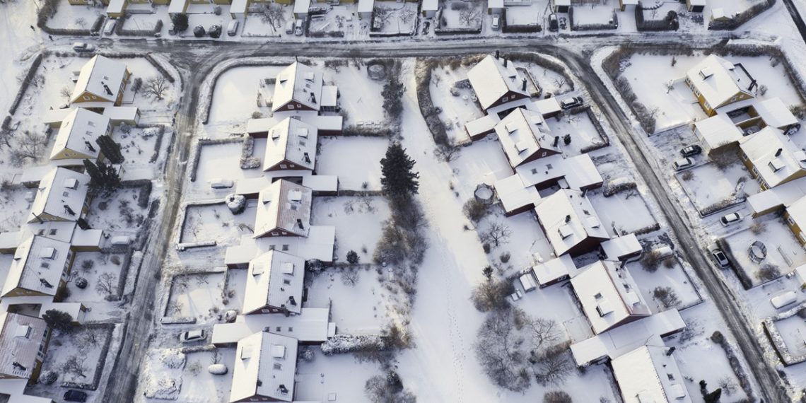 Residential area in winter