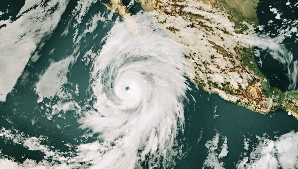 Hurricane Hilary 2023 Cloud Map Mexico 3D Render Color