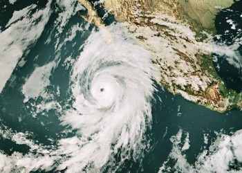 Hurricane Hilary 2023 Cloud Map Mexico 3D Render Color