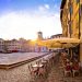Piazza San Giacomo in Udine sunset panoramic view, town in Friuli Venezia Giulia region of Italy