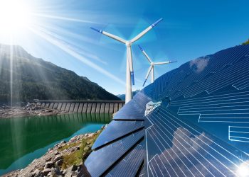 Renewable,Energy,-,Sunlight,With,Solar,Panel.,Wind,With,Wind