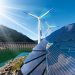 Renewable,Energy,-,Sunlight,With,Solar,Panel.,Wind,With,Wind